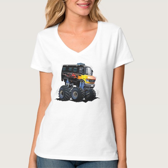 Camiseta Caminhão monstro de cartum (Frente)