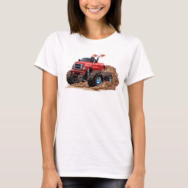 Camiseta Caminhão monstro de cartum (Frente)