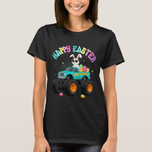 Camiseta Caminhão Monstro de Coelho Fofo Feliz Páscoa Para