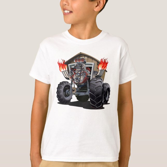 Camiseta Caminhão monstro de desenho animado (Frente)