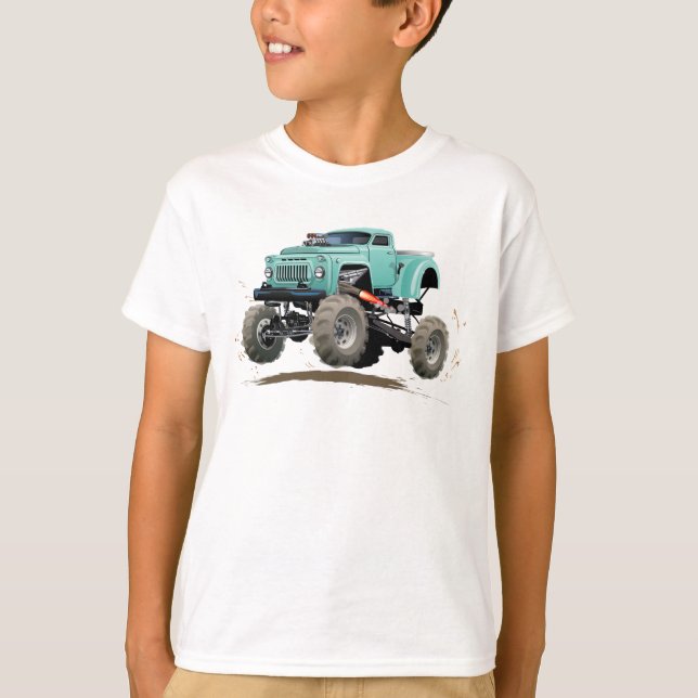 Camiseta Caminhão monstro de desenho animado (Frente)