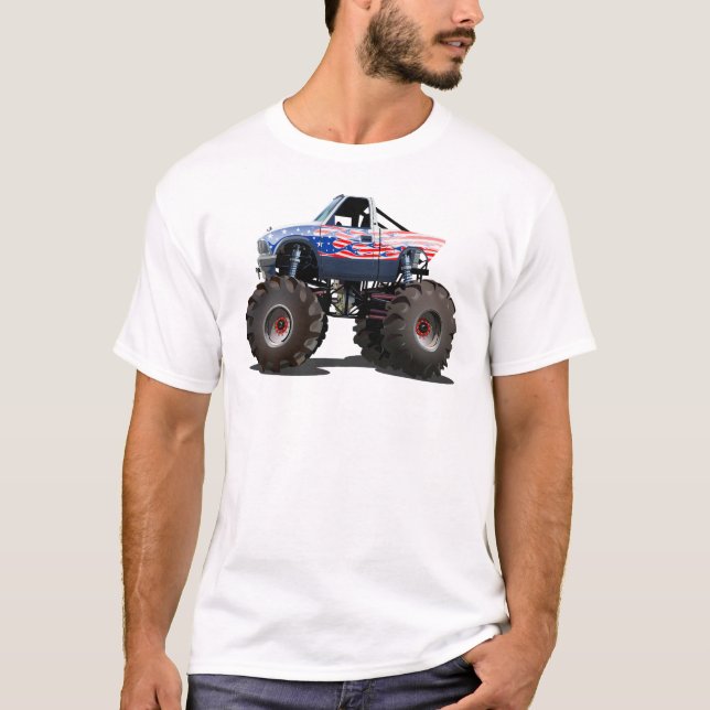 Camiseta Caminhão monstro de desenho animado (Frente)