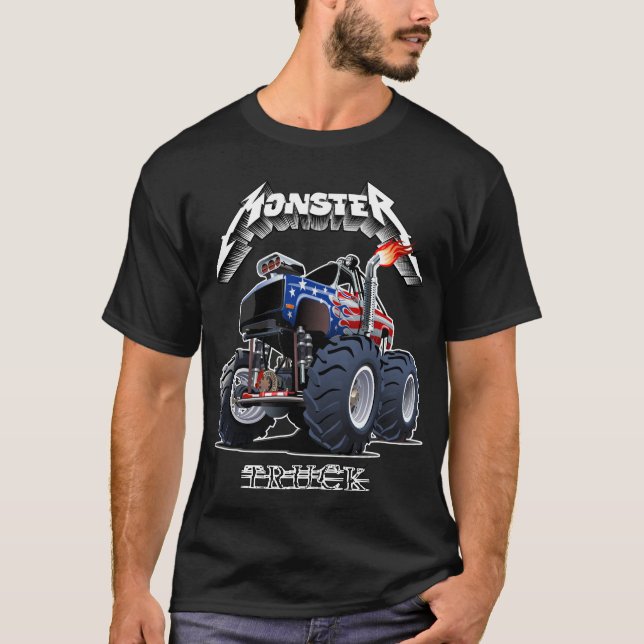 Camiseta Caminhão monstro de desenho animado (Frente)