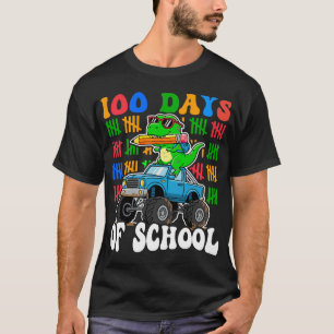 Camiseta Caminhão Monstro Dinossauro Diversão no 100º Dia d