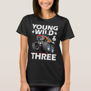 Camiseta Caminhão Monstro do aniversário de 3 anos, 3 Anos