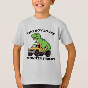 Camiseta Caminhão monstro do Dino Andando fora da estrada