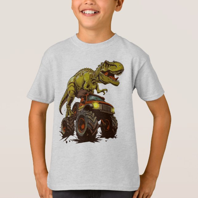 Camiseta Caminhão Monstro do Dinossaur (Frente)