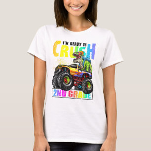 Camiseta Caminhão Monstro Do Dinossauro De Grau De segundo