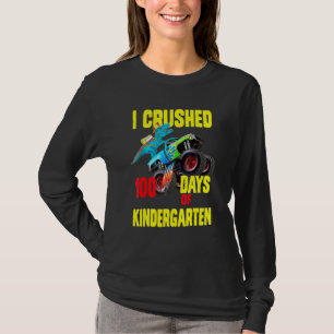 Camiseta Caminhão Monstro do Dinossauro Eu Esmagei 100 dias