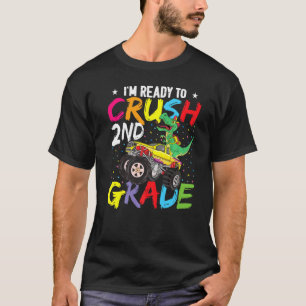 Camiseta Caminhão Monstro Do Dinossauro Pronto Para Esmagar