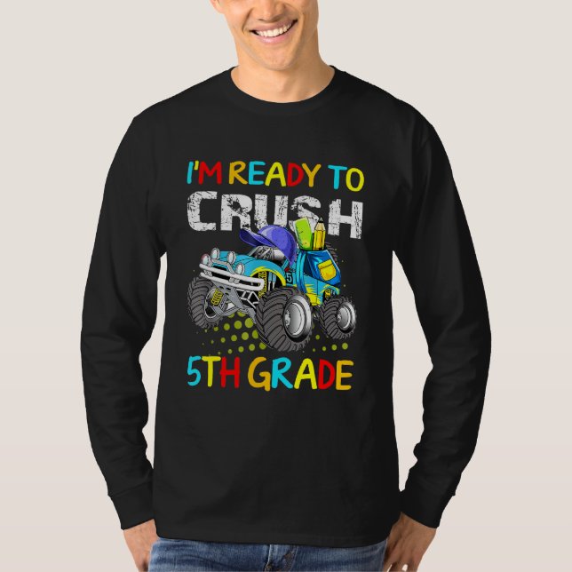 Camiseta Caminhão monstro Estou Pronto para Esmagar 5 (Frente)