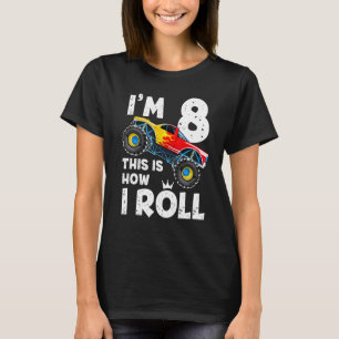 Camiseta Caminhão Monstro Infantil Eu Tenho 8 Anos É Assim