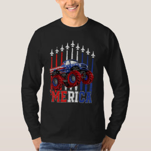 Camiseta Caminhão Monstro Merica Bandeira Patriótica Americ