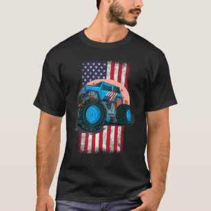 Camiseta Caminhão Monstro Para Meninas Crianças Legal Usa F