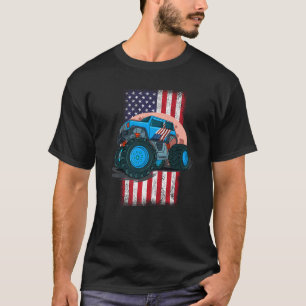 Camiseta Caminhão Monstro Para Meninas Crianças Legal Usa F