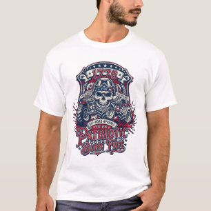 Camiseta Caminhão Monstro Patriótico 1776 Off Road Crânio P