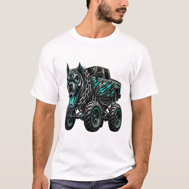 Camiseta Caminhão Monstro Pitbull Feroz (Frente)