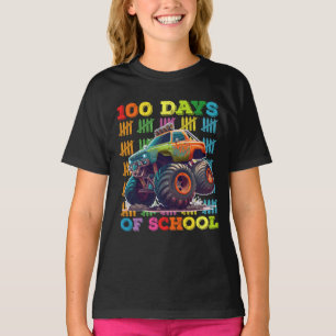 Camiseta Caminhão Monstro Professor Aluno 100 Dias De Escol