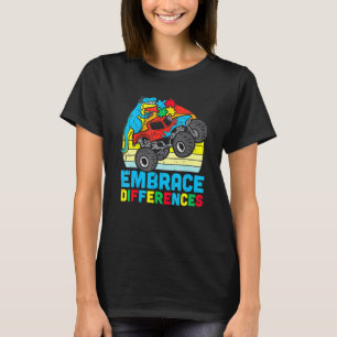 Camiseta Caminhão Monstro Trex Infantil Abrace Diferenças A