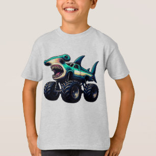 Camiseta Caminhão Monstro Tubarão Martelo
