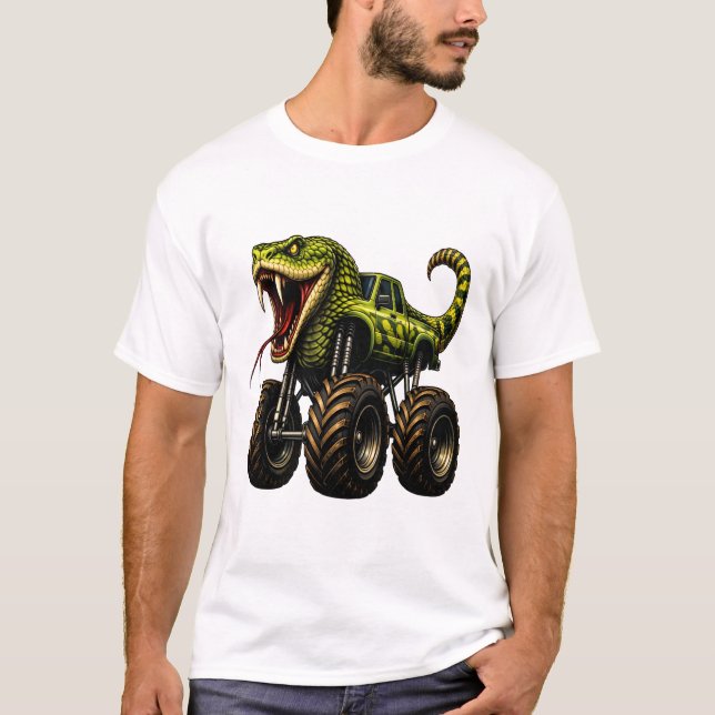 Camiseta Caminhão Monstro Víbora Venenosa (Frente)