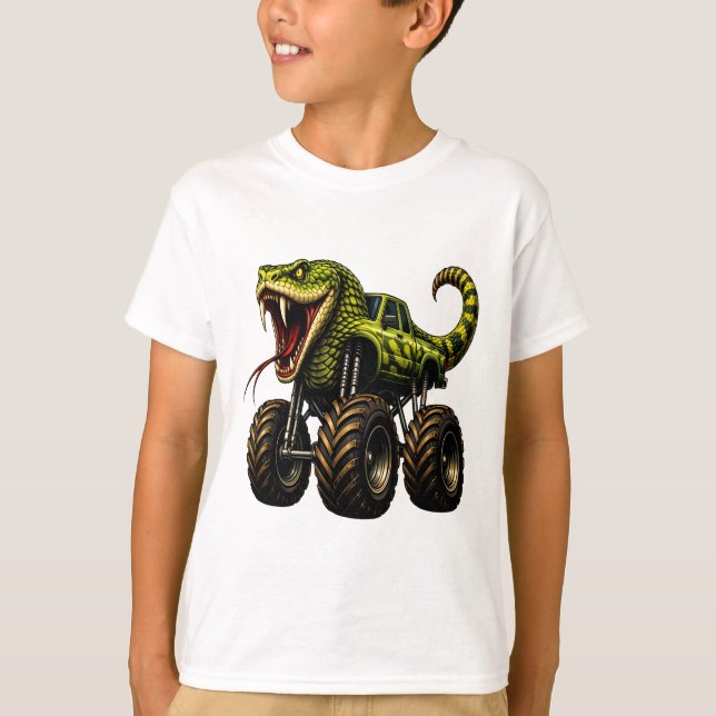Camiseta Caminhão Monstro Víbora Venenosa (Frente)