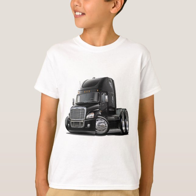 Camiseta Caminhão preto de Freightliner Cascadia (Frente)