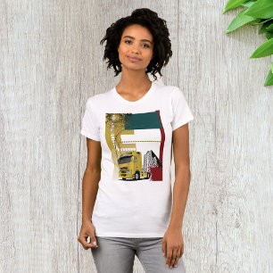Camiseta Caminhão Semi Urbano Amarelo Silhueta da Cidade
