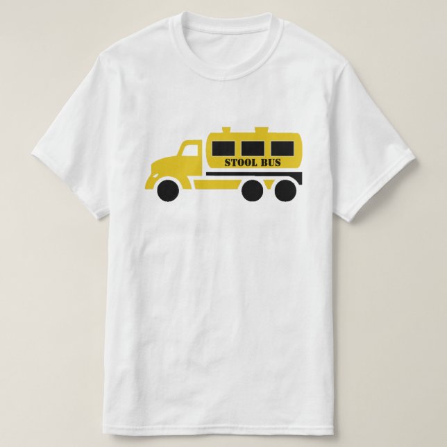 Camiseta Caminhão Séptico Engraçado de Ônibus (Frente do Design)