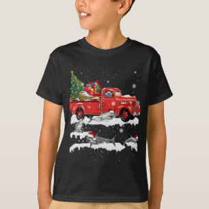 Camiseta Caminhão Vermelho Ancorado Feliz Natal X-mas Feio