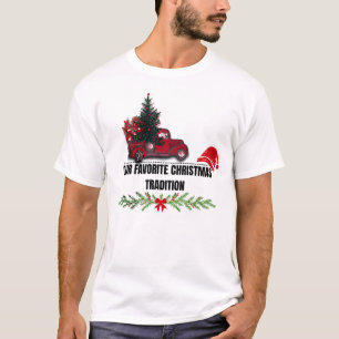 Camiseta Caminhão Vermelho Aquarela Natal Nosso Favorito