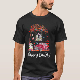 Camiseta Caminhão Vermelho Bonito Com Ovos De Páscoa E Sa