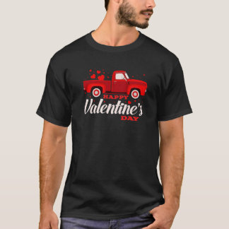 Camiseta Caminhão Vermelho com Presentes de Feliz dia de os