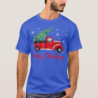 Camiseta Caminhão Vermelho Escolhe Árvore de Natal Feliz Cl