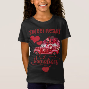 Camiseta Caminhão Vermelho feliz dia de os namorados Com Le