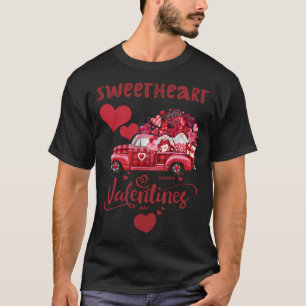 Camiseta Caminhão Vermelho feliz dia de os namorados Com Le