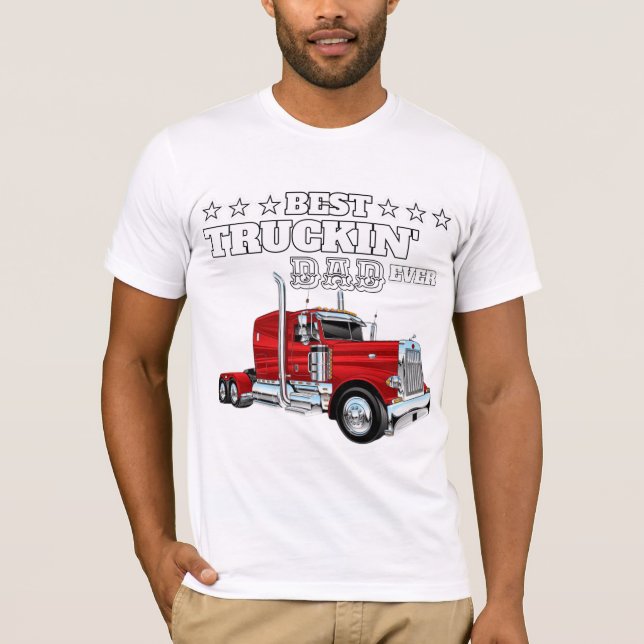 Camiseta Caminhão vermelho, melhor Pai (Frente)