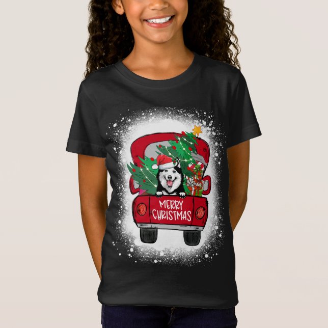 Camiseta Caminhão Vermelho Rouco Bonito Feliz Natal Sangrad (Frente)
