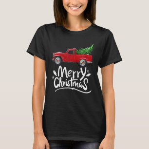 Camiseta Caminhão Vermelho Vintage E Árvore De Natal Xmas P