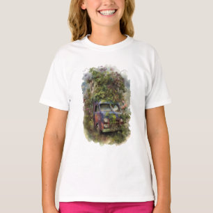 Camiseta Caminhão Vintage com Flores