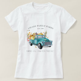 Camiseta Caminhão Vintage da Colheita | Nome da Família Rús