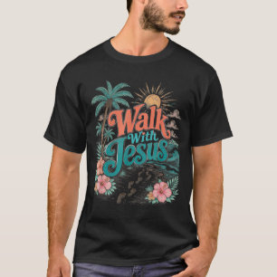 Camiseta Caminhar com Jesus projeto de praia costeira de fé