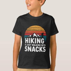 Camiseta Caminhar é Apenas Andar Com Lanches Humor De Trilh