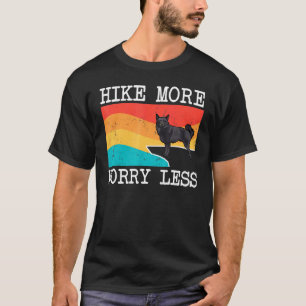 Camiseta Caminhar Mais Preocupar Menos Schipperke Gráfico C