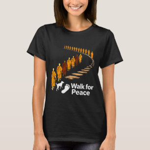 Camiseta Caminhar paz 2026 monges da paz mundial com cão al