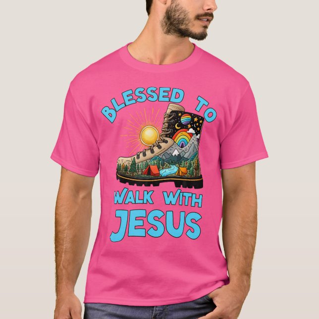Camiseta Caminhe Com Jesus Christian Para Campers Que Camin (Frente)