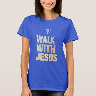 Camiseta Caminhe com Jesus Cristão Faith Pastel Graphic