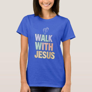Camiseta Caminhe com Jesus Cristão Faith Pastel Graphic