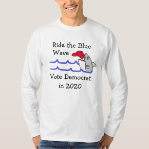 Camiseta Caminhe com o apoio político do democrata de onda 