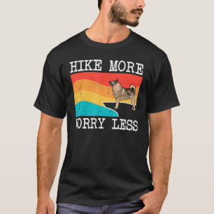 Camiseta Caminhe Mais Preocupe Menos Elkhound Norueguês Grá